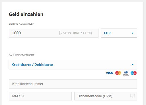 eToro Einzahlung