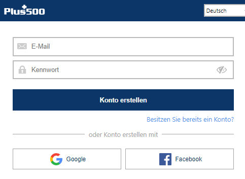 Plus500 Anmeldung